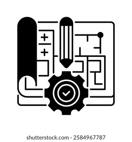 Blueprint line icon. Universal creative premium symbol. Vector sign icon logo template. Vector illustration