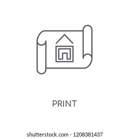 Blueprint linear icon. Blueprint concept stroke symbol design. Thin graphic elements vector illustration, outline pattern on a white background, eps 10.