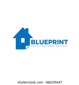 Blueprint Logo Template Design. Vector Illustration.