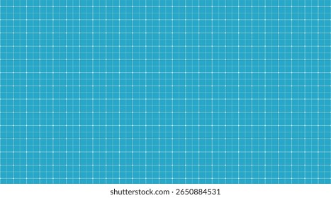 Plano, papel de gráfico milimétrico. Patrón de Vector. Textura azul cuadrada. Papel técnico en blanco.