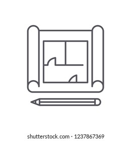 Blueprint Modern Simple Outline Vector Icon