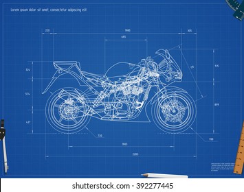 Blueprint motorcycle. Vector illustration eps 10 svg