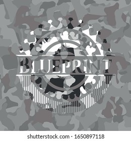 Blueprint on grey camo texture