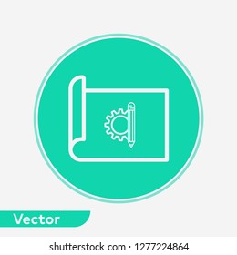 Blueprint paper vector icon sign symbol