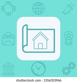 Blueprint paper vector icon sign symbol