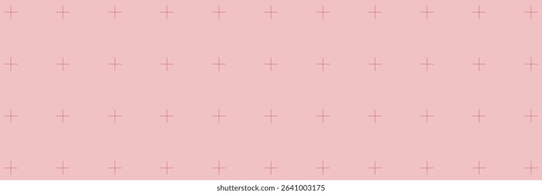 Blueprint pink graph background with red cross grid. Simple plaid paper texture. Horizontal vector banner for school, collage, scrapbook and design template.