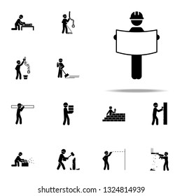 blueprint, plan worker icon. Construction People icons universal set for web and mobile