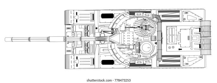 Diseño de tanque realista. Formato EPS10 vectorial, representación de 3d
