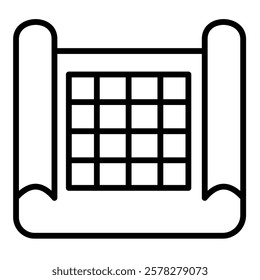 Blueprint Roll icon line vector illustration