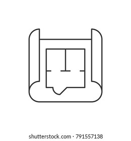 Blueprint roll outline icon