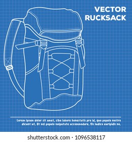 Blueprint of Rucksack. Vector illustration