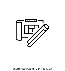 Ícone de plano e régua. Simples diagrama e ícone de régua para mídias sociais, aplicativos e web design. Ilustração vetorial