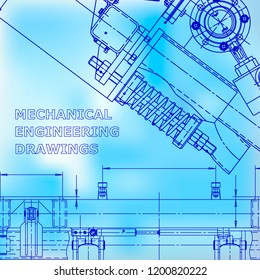 Blueprint, scheme, plan, Blue sketch. Technical illustrations, background. Corporate Identity