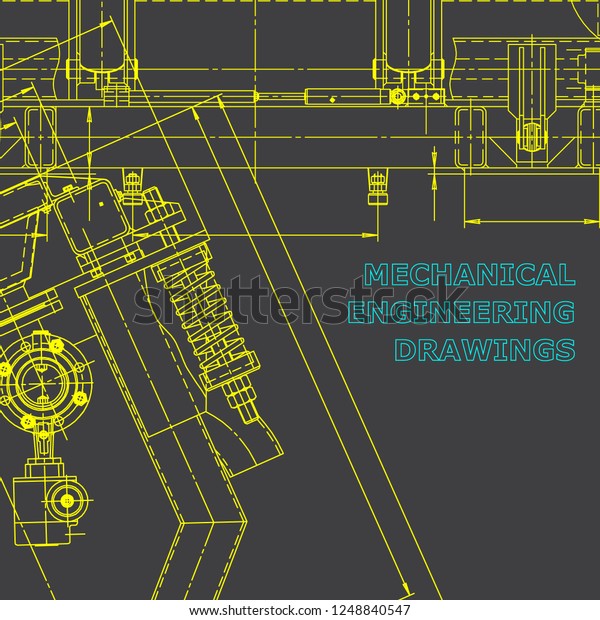 Blueprint, scheme, plan, sketch. Technical
illustrations, backgrounds. Machine-building industry.
Instrument-making drawing.
Gray