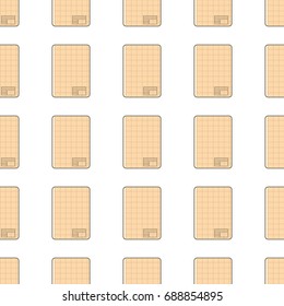 Blueprint seamless pattern in cartoon style isolated on white background vector illustration