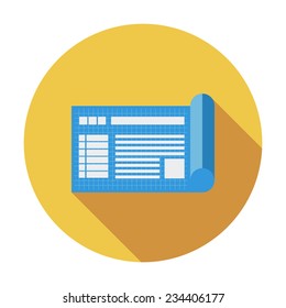 Blueprint. Single flat color icon. Vector illustration.