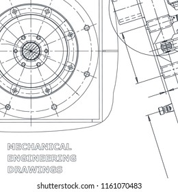 Blueprint, Sketch. Vector engineering illustration. Cover, flyer, banner, background. Instrument. Mechanical. Corporate Identity