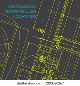 Blueprint, Sketch. Vector engineering illustration. Corporate Identity. Cover, flyer, banner. Gray
