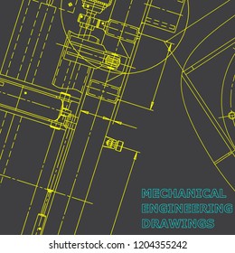 Blueprint, Sketch. Vector engineering illustration. Cover, flyer, banner, background. Corporate Identity. Gray