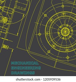 Blueprint, Sketch. Vector engineering illustration. Corporate Identity. Cover. Gray