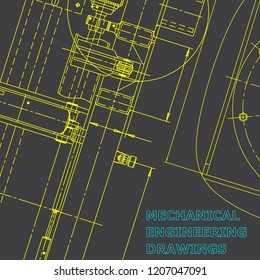 Blueprint, Sketch. Vector engineering illustration. Corporate Identity. Cover, flyer. Gray