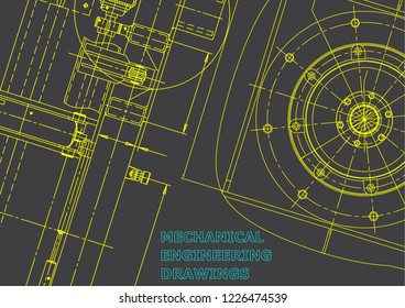 Blueprint, Sketch. Vector engineering illustration. Cover flyer banner Gray