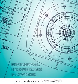 Blueprint, Sketch. Vector engineering illustration. Corporate Identity. Cover. Light blue