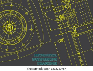 Blueprint, Sketch. Vector engineering illustration Cover flyer Gray