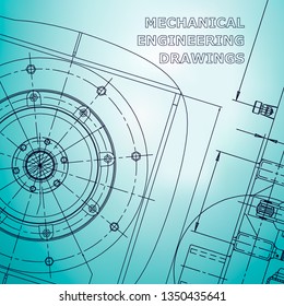 Blueprint, Sketch. Vector engineering illustration. Light blue Cover, flyer, banner, background