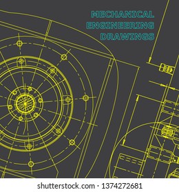 Blueprint, Sketch. Vector engineering illustration. Gray Cover, flyer, banner, background