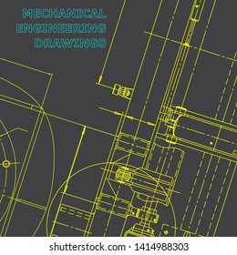 Blueprint, Sketch. Vector engineering illustration. Cover, flyer, banner, background