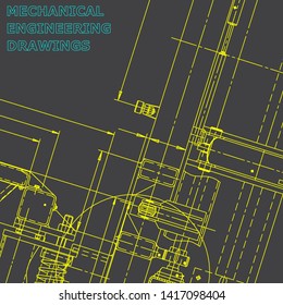 Blueprint, Sketch. Vector engineering illustration. Cover, flyer, banner, background