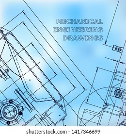 Blueprint, Sketch. Vector engineering illustration. Cover, flyer, banner, background