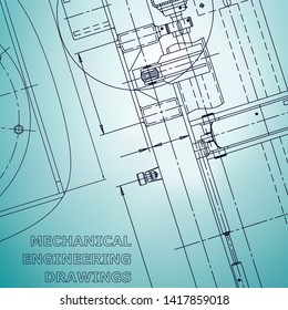 Blueprint, Sketch. Vector engineering illustration. Cover, flyer, banner, background