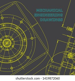 Blueprint, Sketch. Vector engineering illustration. Cover, flyer, banner, background
