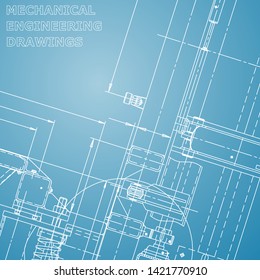 Blueprint, Sketch. Vector engineering illustration. Cover, flyer, banner, background