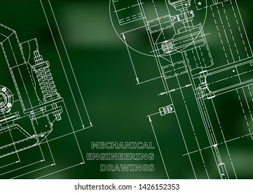 Blueprint, Sketch. Vector engineering illustration. Cover, flyer, banner