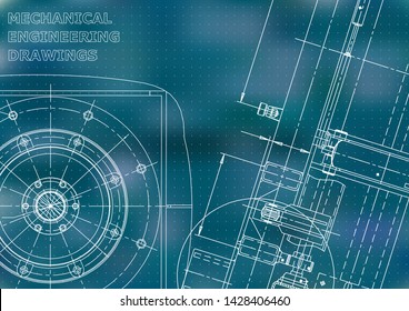 Blueprint, Sketch. Vector engineering illustration. Cover, flyer, banner