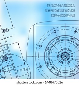 Blueprint, Sketch. Vector engineering illustration. Cover, flyer, banner, background