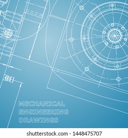 Blueprint, Sketch. Vector engineering illustration. Cover, flyer, banner, background