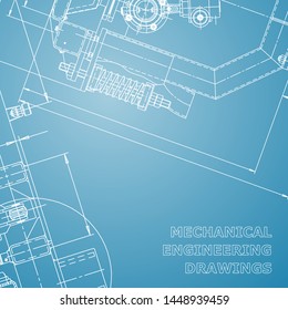 Blueprint, Sketch. Vector engineering illustration. Cover, flyer, banner, background