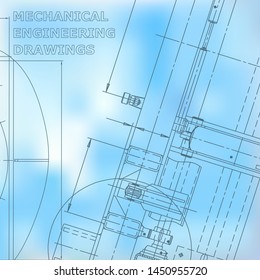 Blueprint, Sketch. Vector engineering illustration. Cover, flyer, banner, background