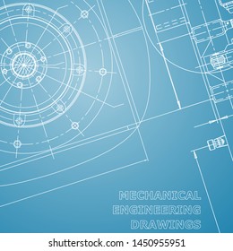 Blueprint, Sketch. Vector engineering illustration. Cover, flyer, banner, background
