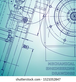 Blueprint, Sketch. Vector engineering illustration. Cover, flyer, banner, background