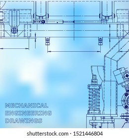 Blueprint, Sketch. Vector engineering illustration. Cover, flyer, banner, background