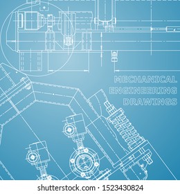 Blueprint, Sketch. Vector engineering illustration. Cover, flyer, banner, background