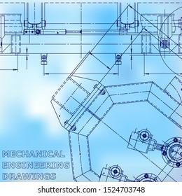 Blueprint, Sketch. Vector engineering illustration. Cover, flyer, banner, background