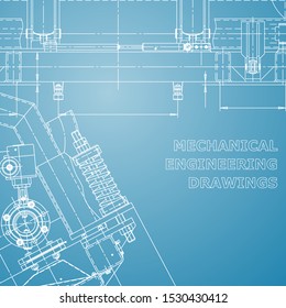 Blueprint, Sketch. Vector engineering illustration. Cover, flyer, banner, background