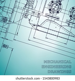 Blueprint, Sketch. Vector engineering illustration. Cover, flyer, banner, background