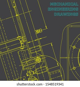 Blueprint, Sketch. Vector engineering illustration. Cover, flyer, banner, background
